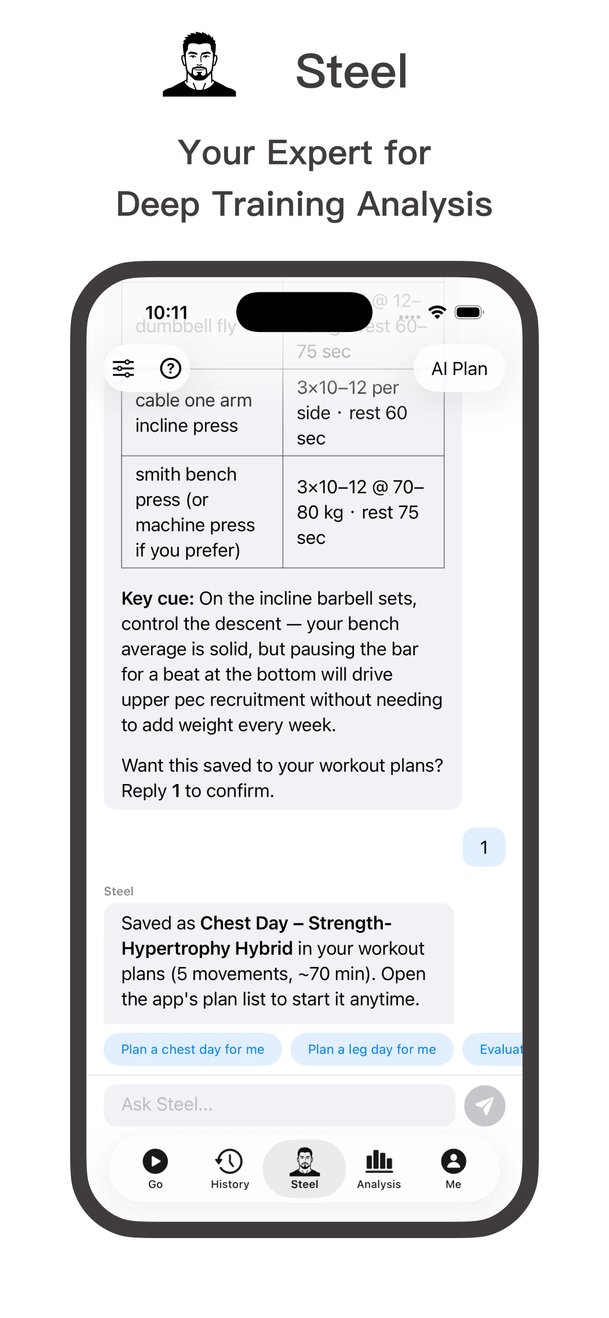 Steel chat interface screenshot